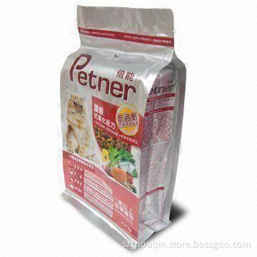 Side Gusset Printed Plastic Food Pouch for Pet/Dog, 0.12mm Thickness